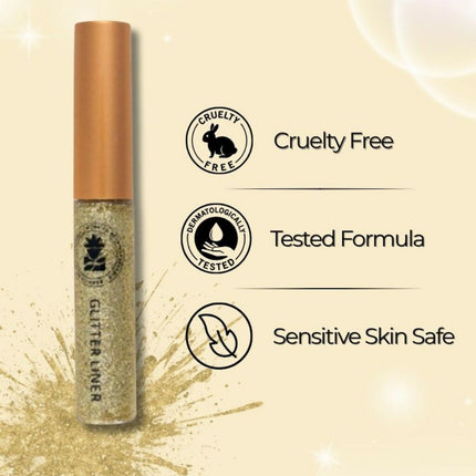 BOBI Glitter Eyeliner Gold Diamond Sparkle Finish Waterproof Long Wear