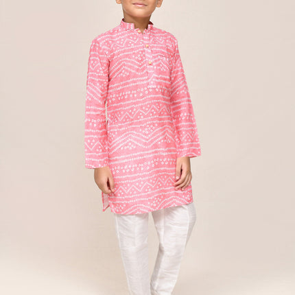 Joban Fashion Cotton Silk Pink Kurta With Straight Fit Pant
