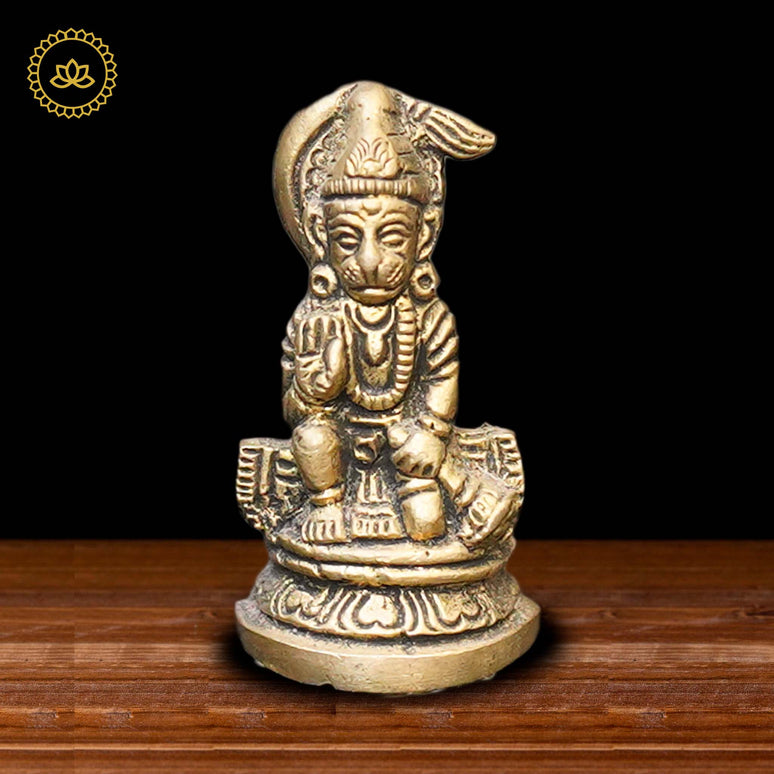Brass Hanuman Sitting Idol