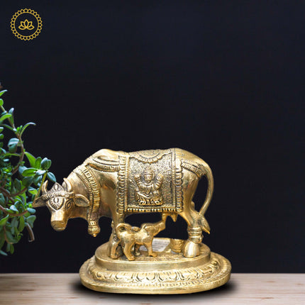 Brass Kamadenu with Calf Idol