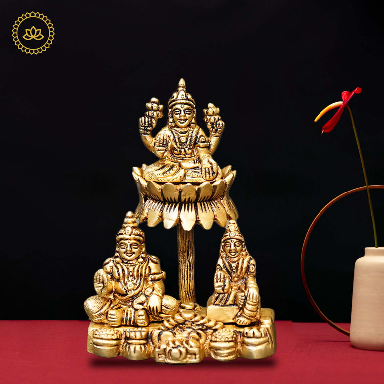 Brass Lakshmi with Kubera & Reddhi Idol
