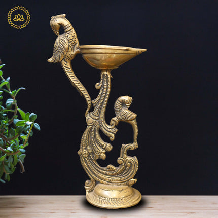 Brass Peacock Diya