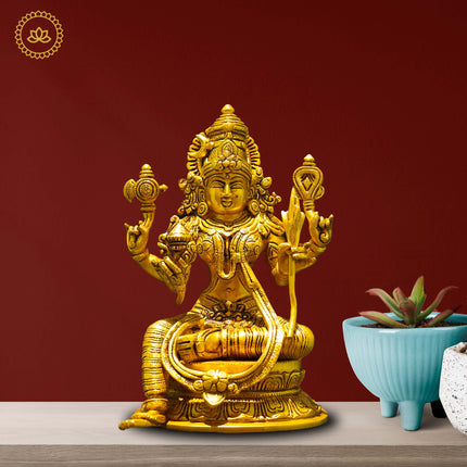 Brass Raja Rajeshwari Idol - Divine Empress of Cosmic Power and Grace