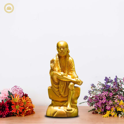 Brass Sai Baba Idol - Divine Presence of Love and Compassion