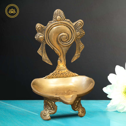 Brass Shankh Diya