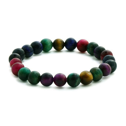Red Carnelian, Lapis Lazuli, Amethyst and Green Avanturine Multicoloured Cyrstal Beads bracelet - Ruby Raang