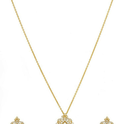 Kundan Antique Finish Earrings and Necklace set - Ruby Raang