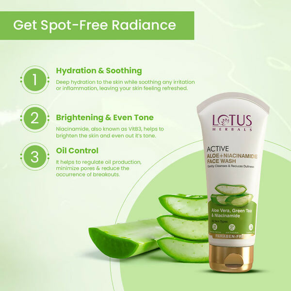 Lotus Herbals Active Aloe + Niacinamide Face Wash