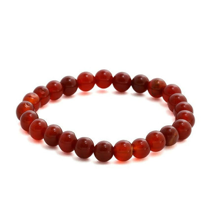 Red Carnelian Onyx Crystal Beads Bracelet - Ruby Raang
