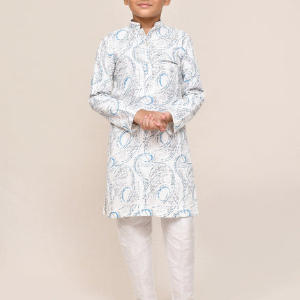 Joban Fashion Cotton Based Full Embroidered Work White Kurta With Straight Fit Pant