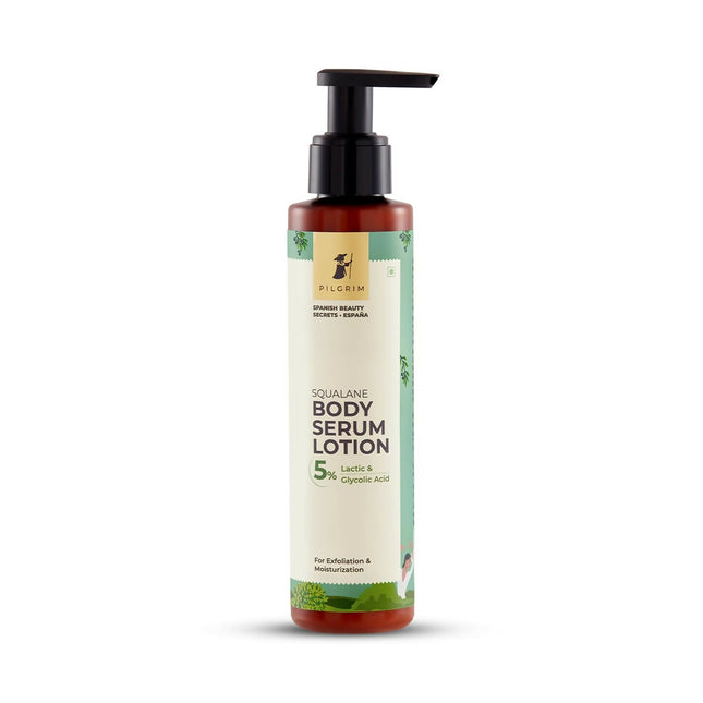 Pilgrim 5% Lactic & Glycolic Acid Body Serum Lotion For Exfoliation & Moisturization, For Rough Patches On Elbows & Knees