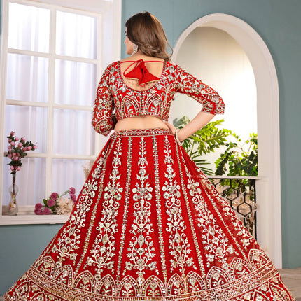 Lehenga Mart Designer Bollywood Style Wedding Wear Lehenga Choli - Red