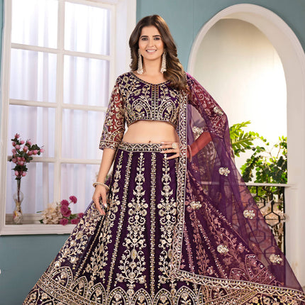 Lehenga Mart Designer Bollywood Style Wedding Wear Lehenga Choli - Wine
