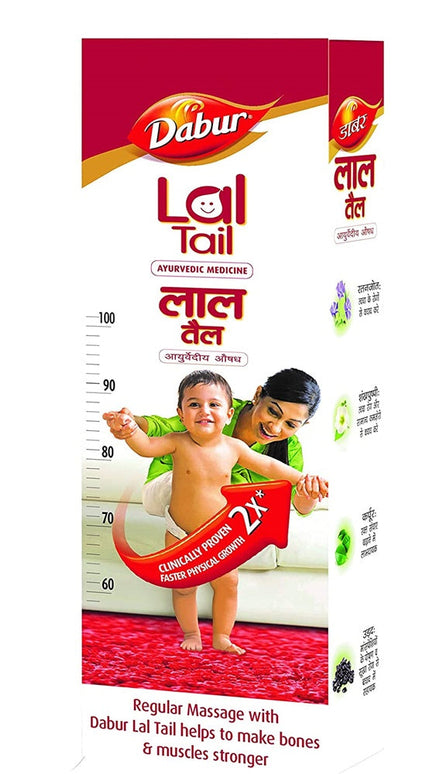 Dabur Lal Tail - Ayurvedic Baby Massage Oil For Baby's Bone, Muscle & Skin Health