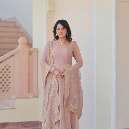 Aastha Fashion Chiku Fendy Chiffon 12 Kali Stitched Party Wear Designer Gown