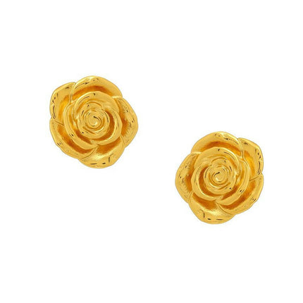 Golden Rose Earrings - Ruby Raang
