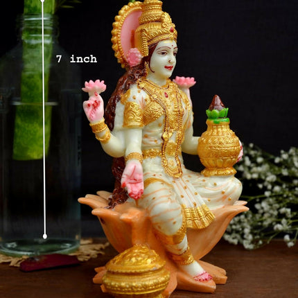 Shri balaji craft Marble Lakshmi Ji Sculpture for Pooja Room
