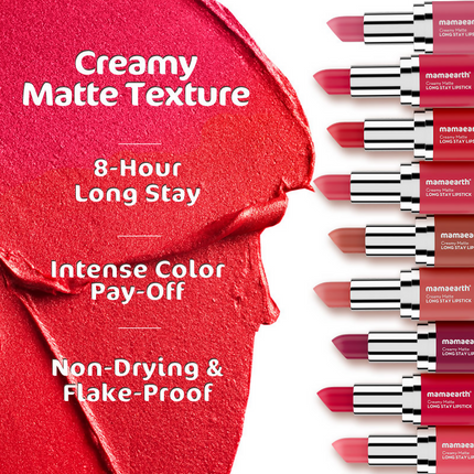 Mamaearth Creamy Matte Long Stay Lipstick - Tulip Magenta - Limited Time Offer