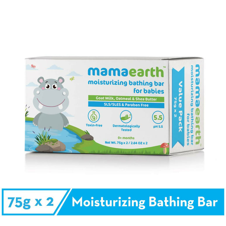 Mamaearth Moisturizing Baby Bathing Soap Bar & Natural Berry Blast Kids Toothpaste