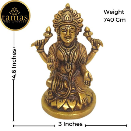 Tamas Brass Lord Ganesh Lakshmi Statue (Golden)