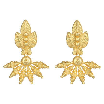 Joban Fashion Women Matte Gold Brass Earrings