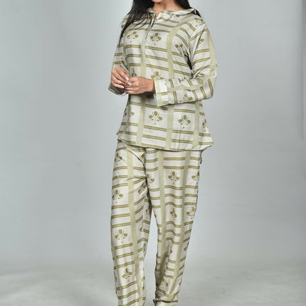 Morchari Digital Print Semi Muslin Co-Ord Set Top & Trouser-Multicolor
