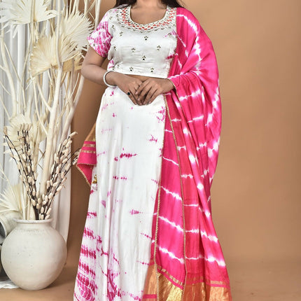 Morchari Women Tai Dai And Hand Embroidery Lehenga-Rani