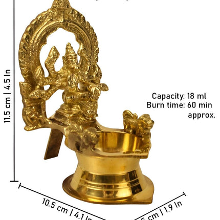 Spillbox Gold-Toned Brass Varagi Amman Diya Pooja Essential