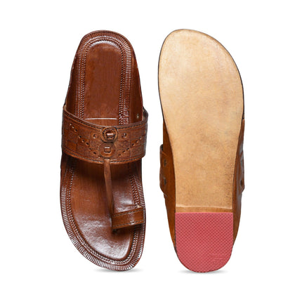 Stepsoft Men’S Leather Kolhapuri Chappals – Traditional Ethnic Footwear