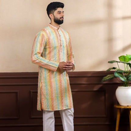 Multy Art Silk Digital Printed, Embroidery Work Kurta Set - Mahotsav