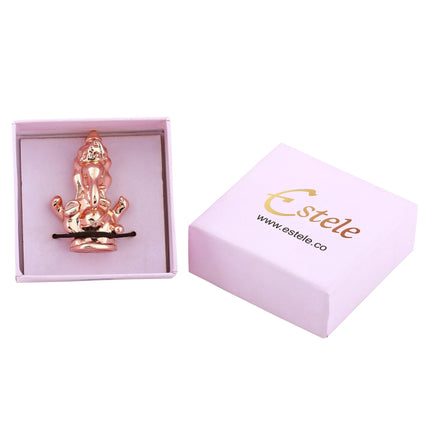 Estele Pink/Rose Gold-Polished Spiritual Lord Ganesha Idol for Gifts & HouseWarming/Home/Office Decors