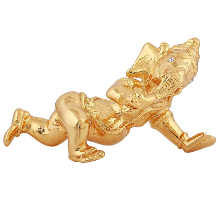 Estele Gold-Polished Spiritual Lord Bal Ganesha Idol for Gifts & HouseWarming/Home/Office Decors