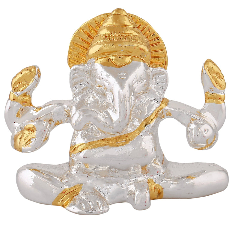 Estele Gold-Polished Spiritual Lord Bal Ganesha Idol for Gifts & HouseWarming/Home/Office Decors