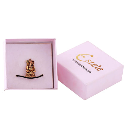 Estele Gold-Polished Spiritual Lord Ganesha Idol for Gifts & HouseWarming/Home/Office Decors
