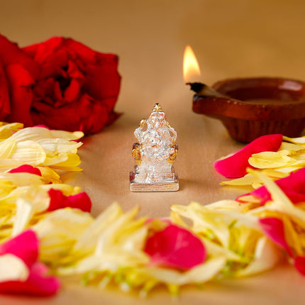 Estele Gold-Polished God of beginnings Lord Ganesha Idol for Gifts & HouseWarming/Home/Office Decors