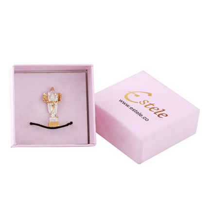 Estele Gold-Polished Spiritual Lord Standing Ganesha Idol for Gifts & HouseWarming/Home/Office Decors