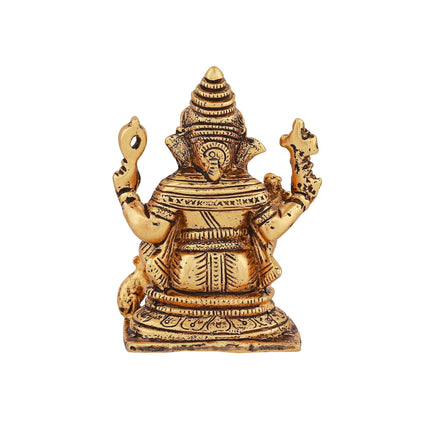 Estele Gold-Polished Spiritual Lord Ganesh Idol for Gifts & HouseWarming/Home/Office Decors