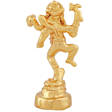 Estele Gold-Polished God of beginnings Lord Ganesha Idol with stand on one leg for Home/Office Decors
