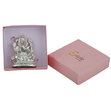 Estele Rhodium Plated Spiritual Lord Ganesha Idol for Gifts & HouseWarming/Home/Office Decors