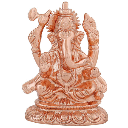 Estele Pink/Rose Gold-Polished Spiritual Ganesha Idol for Poja/Car decor