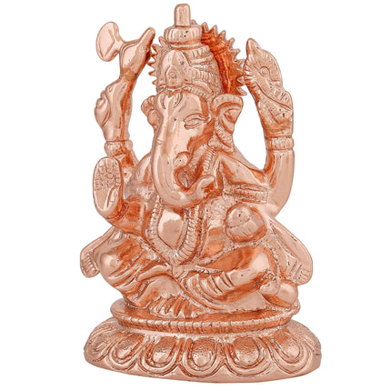 Estele Pink/Rose Gold-Polished Spiritual Ganesha Idol for Poja/Car decor