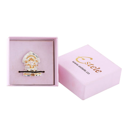 Estele Gold-Polished Religious Lord Ganesha Idol for Gifts & HouseWarming/Home/Office Decors