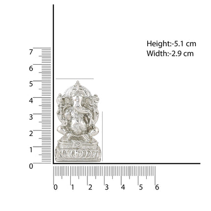 Estele Rhodium Plated Spiritual Lord Ganesha Idol for Gifts & HouseWarming/Home/Office Decors