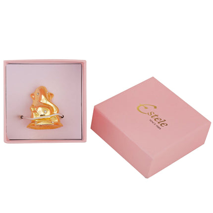 Estele Gold-Polished God of beginnings Lord Ganesha Idol for Home/Office Decors