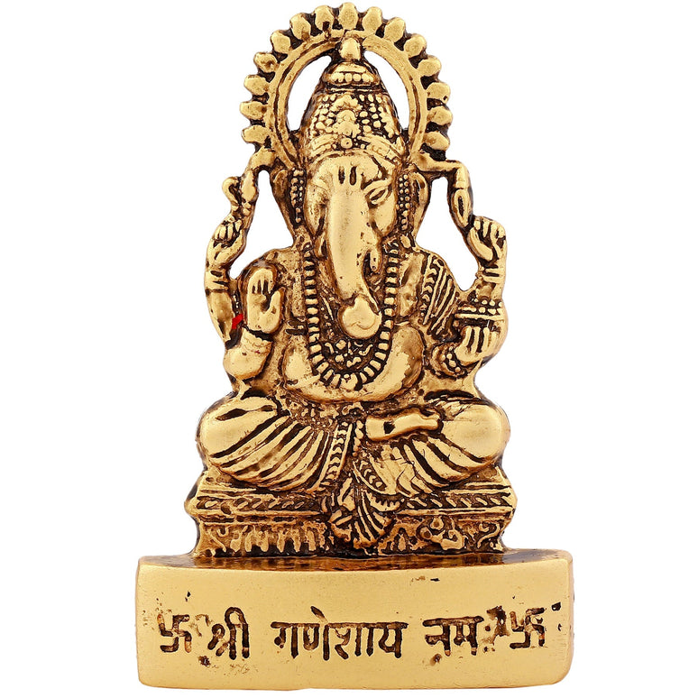 Estele Gold-Polished Spiritual Lord Ganesha Idol for Gifts & HouseWarming/Home/Office Decors
