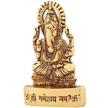 Estele Gold-Polished Spiritual Lord Ganesha Idol for Gifts & HouseWarming/Home/Office Decors