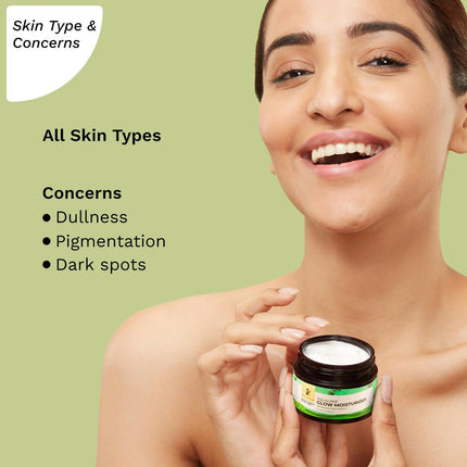 Pilgrim Glow Moisturizer Face Cream With Niacinamide & Vitamin C For Glowing Skin, Dry Skin Hydration, Non-Greasy