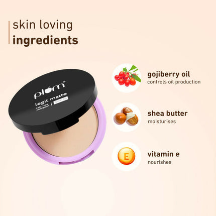 Plum Legit Matte Talc-Free Compact With SPF15 - Brew Brilliance 133 Y