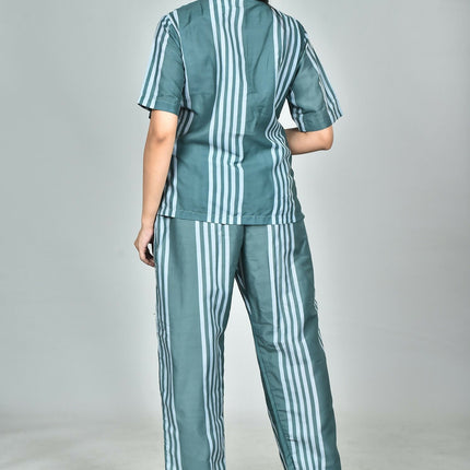 Morchari Digital Print Semi Muslin Co-Ord Set Top & Trouser-Multicolor