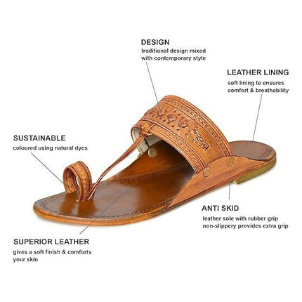 Stepsoft Brown Leather Kolhapuri Chappals For Men – Wedding & Ethnic Wear